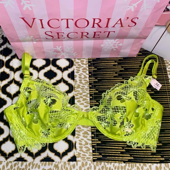 VICTORIA SECRET ZIGGY GLAM FLORAL EMBROIDERY UNLINED DEMI BRA - Picture 2 of 10